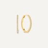 14 Karat Gold Pavé Cubic Zirconia Medium Hoops (18mm) - 1
