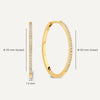 14 Karaat Goud Pavé Zirkonia Grote Hoops (25mm) - 9