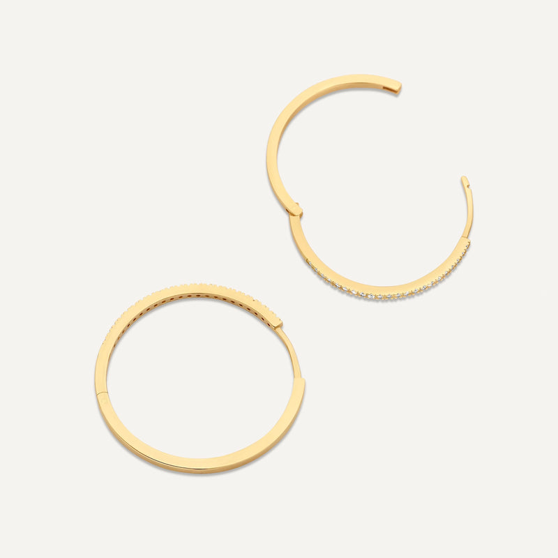 Pavé Zirkonia Grote Hoops Oorbellen Set
