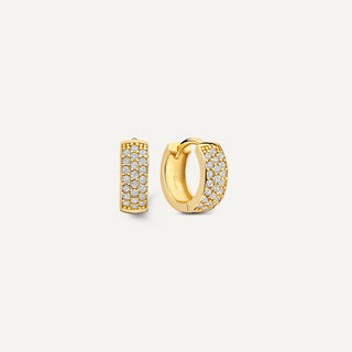 Pavé Zirkonia Bred Lille Huggie Creoler (10mm)