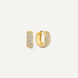 Créoles Petites Huggie Zircon Pavé Epaisses (10mm)
