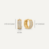 14 Karat Gold Pavé Zirconia Hoops Sphere Earrings Set - 4
