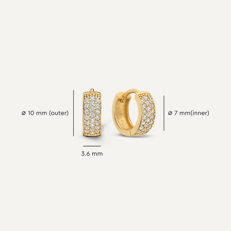 Pavé Zirconia Hoops Sphere Earrings Set