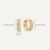 Or 14 Carats Créoles Huggie Zircon Pavé Epaisses (12mm) - 7