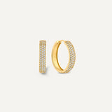 Pavé Cubic Zirconia Bold Medium Hoops (18mm)