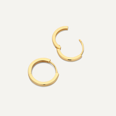 585er Gold Essential Huggie Hoops (12mm) - 4