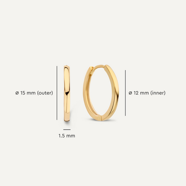 585er Gold Essential Kleine Hoops (15mm) - 9