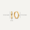 14 Karaat Goud Brede Kleine Hoops (16mm) - 7
