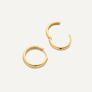 585er Gold Breite Kleine Hoops (16mm) - 4