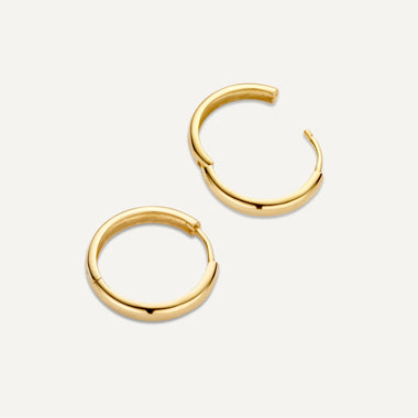 585er Gold Breite Medium Hoops (19mm) - 4