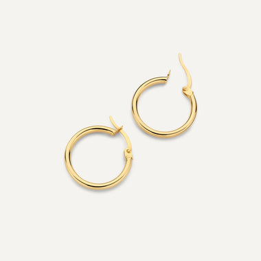 14 Karat Gold Tube Small Hoops (18mm) - 5