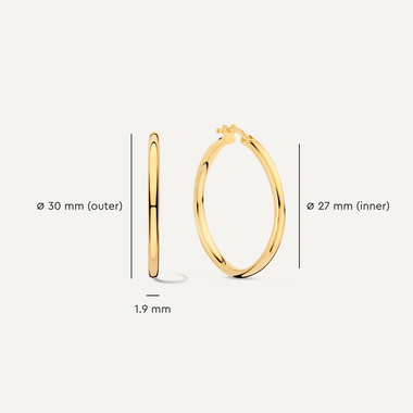 14 Karat Gold Tube Large Hoops (30mm) - 6