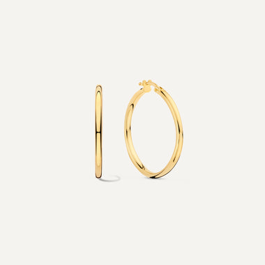 14 Karat Gold Tube Large Hoops (30mm) - 1