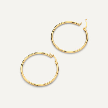 14 Karat Gold Tube Large Hoops (30mm) - 4