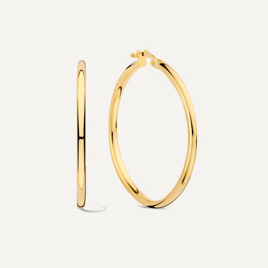 Gold Tube Extra Large Hoops 33mm of 14k Gold for Women