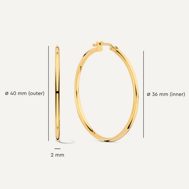 14 Karat Gold Tube Oversized Hoops (40mm) - 8