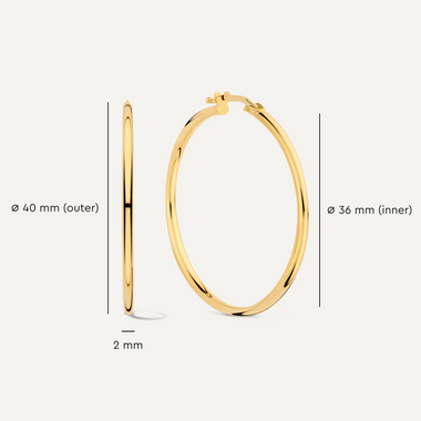 14 Karat Gold Tube Oversized Hoops (40mm) - 7