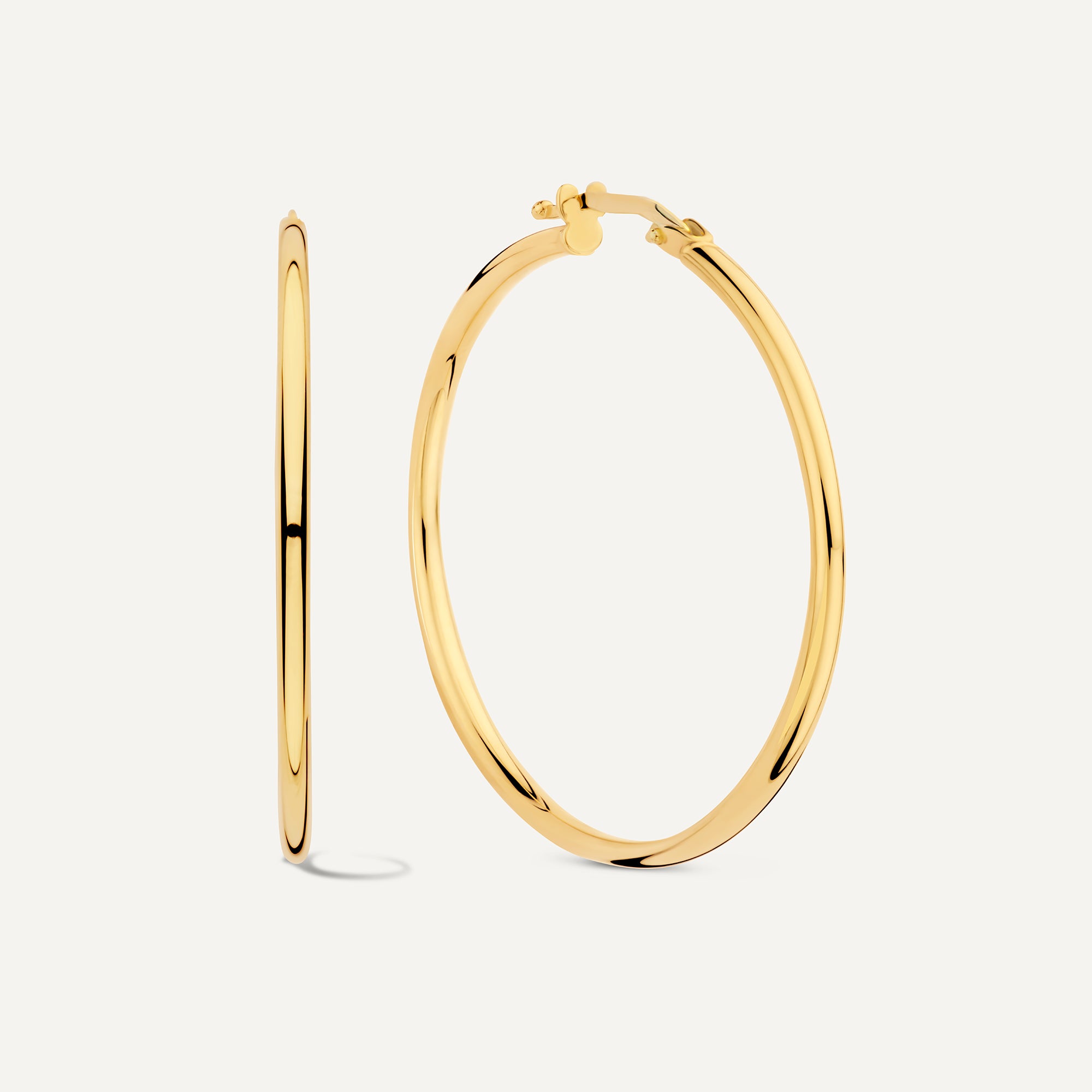 Gouden Tube Oversized Hoops (40mm) van 14k Goud voor Dames