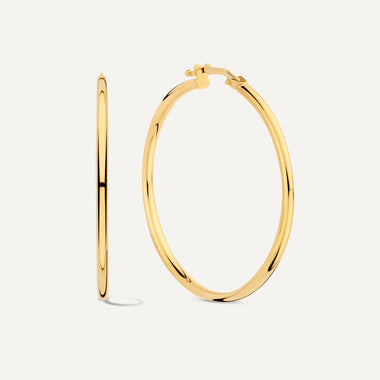 14 Karat Gold Tube Oversized Hoops (40mm) - 1