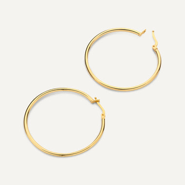 14 Karat Gold Tube Oversized Hoops (40mm) - 6