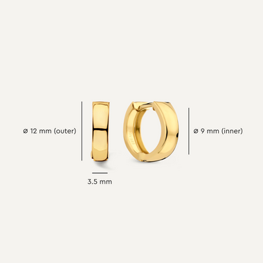 Or 14 Carats Créoles Huggie Chunky (12mm) - 9