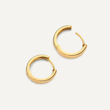 585er Gold Chunky Medium Hoops (16mm) - 4