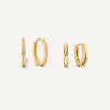 14 Karat Gold Pavé Zirconia Oval Hoops Layering Set - 1