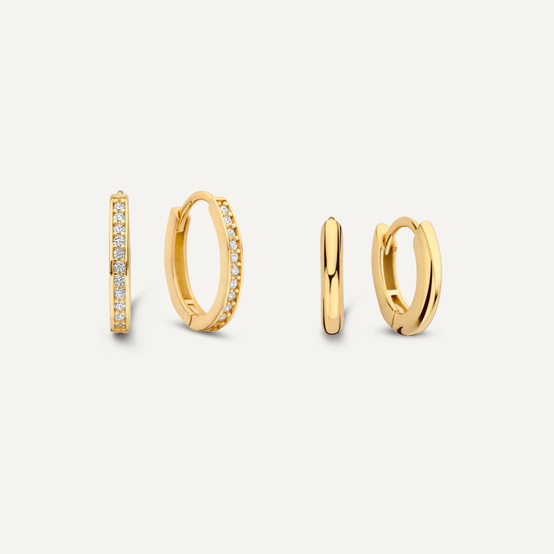 Pavé Zirconia Oval Hoops Layering Set