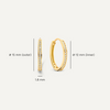 14 Karaat Goud Pavé Zirkonia Ovale Kleine Hoops (15mm) - 8