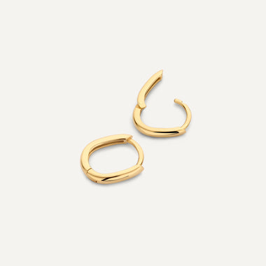 14 Karat Gold Chain Huggie Hoops (11mm) - 4