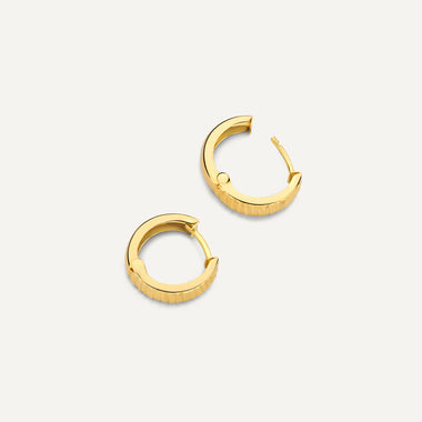 14 Karat Gold Diamond Cut Hoops (12mm) - 4