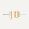 14 Karat Gold Pavé Cubic Zirconia Huggie U Hoops (12mm) - 6
