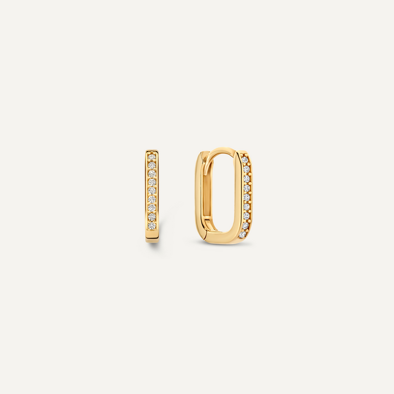 Pavé Cubic Zirconia Huggie U Hoops (12mm)