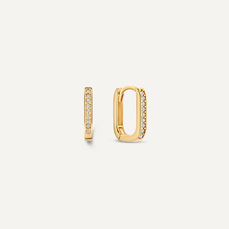 Hammered Zirconia U Hoops Layering Set