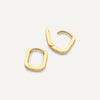 14 Karat Gold Pavé Cubic Zirconia Huggie U Hoops (12mm) - 5