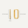 14 Karat Gold Pavé Cubic Zirconia Medium U Hoops (18mm) - 6