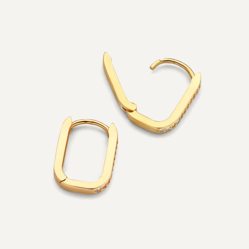Créoles Petites U Zircon Pavé (15 mm)