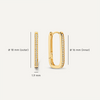 14 Karaat Goud Pavé Zirkonia Medium U Hoops (18mm) - 6