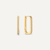 14 Karat Gold Pavé Cubic Zirconia Medium U Hoops (18mm) - 1