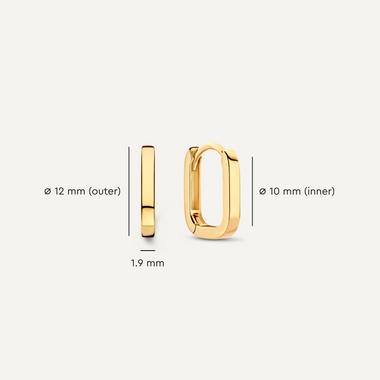 585er Gold Huggie U Hoops (12mm) - 6