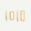 14 Karat Guld U Creolörhängen Layering Set - 1