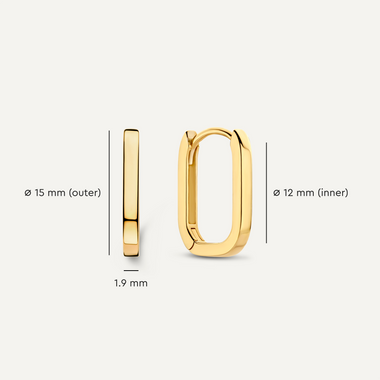 585er Gold Kleine U Hoops (15mm) - 6