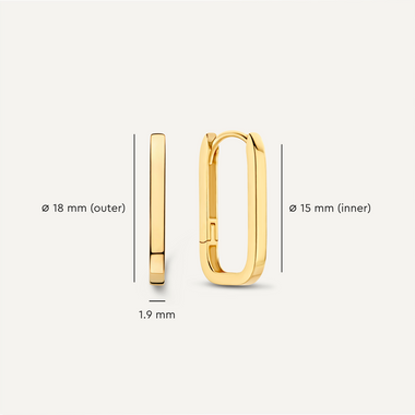 585er Gold Medium U Hoops (18mm) - 6