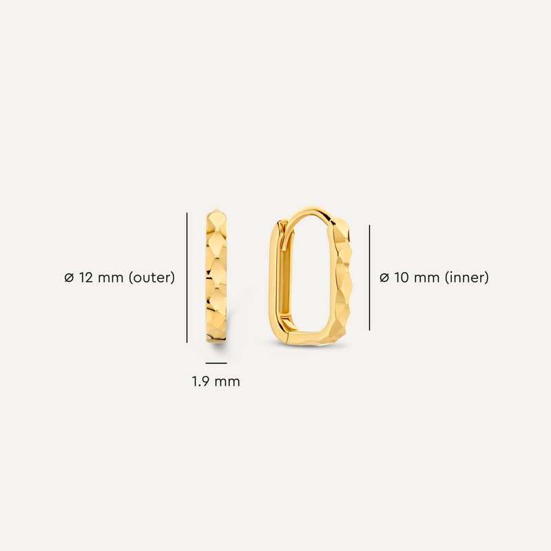 Créoles Martelées Huggie U (12 mm)