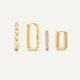 Hammered Zirconia U Hoops Layering Set