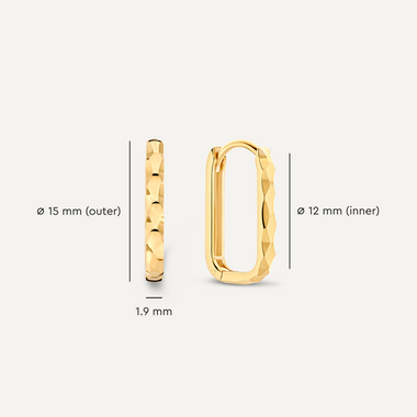 14 Karat Gold Hammered Small U Hoops (15mm) - 6
