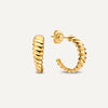 585er Gold Croissant Dome Hoops - 1