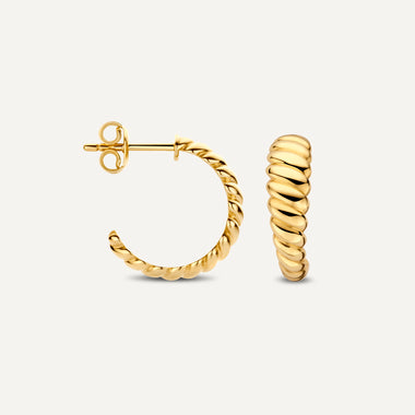 585er Gold Croissant Dome Hoops - 7
