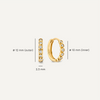 14 Karat Gold Bezel Set Cubic Zirconia Huggie Hoops (12mm) - 6