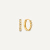 14 Karat Gold Bezel Set Cubic Zirconia Huggie Hoops (12mm) - 1